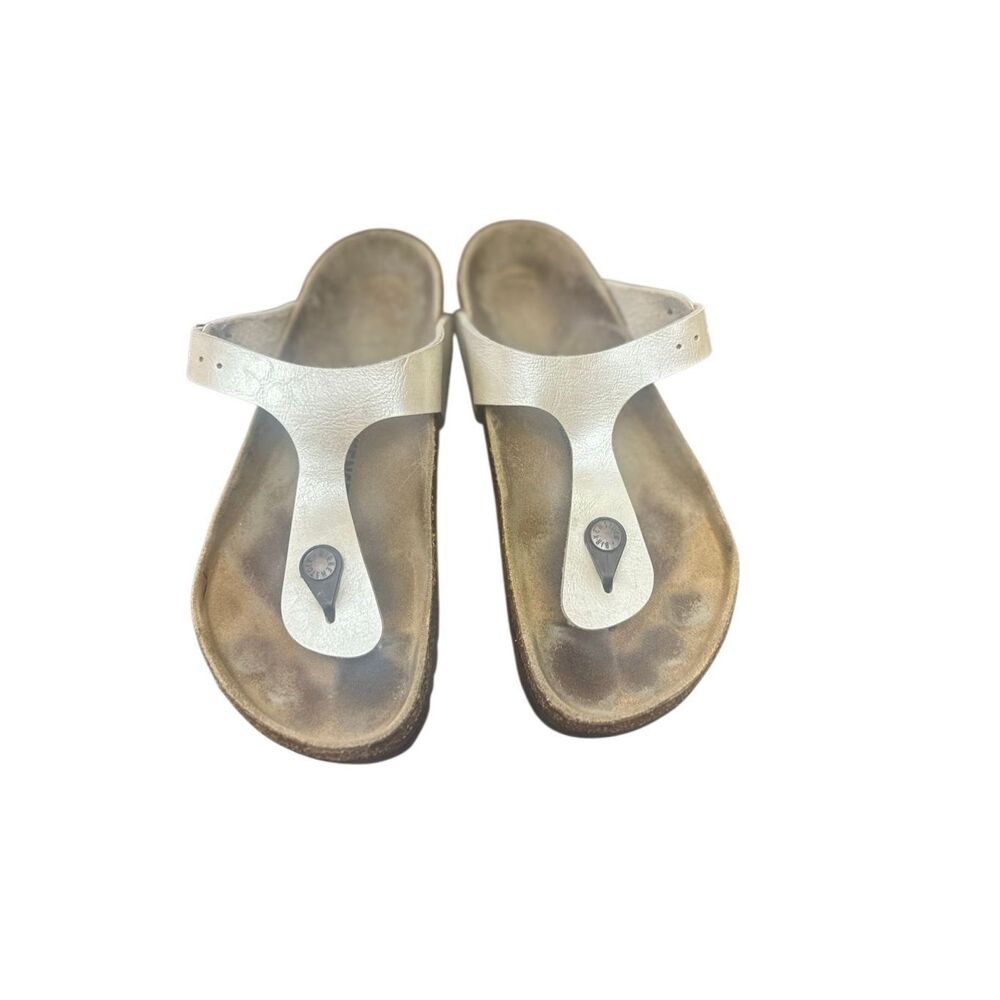 Birkenstock Gizeh Birko-Flor, Pearl White, Size 37US 6.5